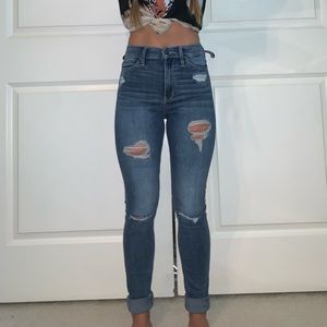 Ripped Ultra High Rise Super Skinny Jeans